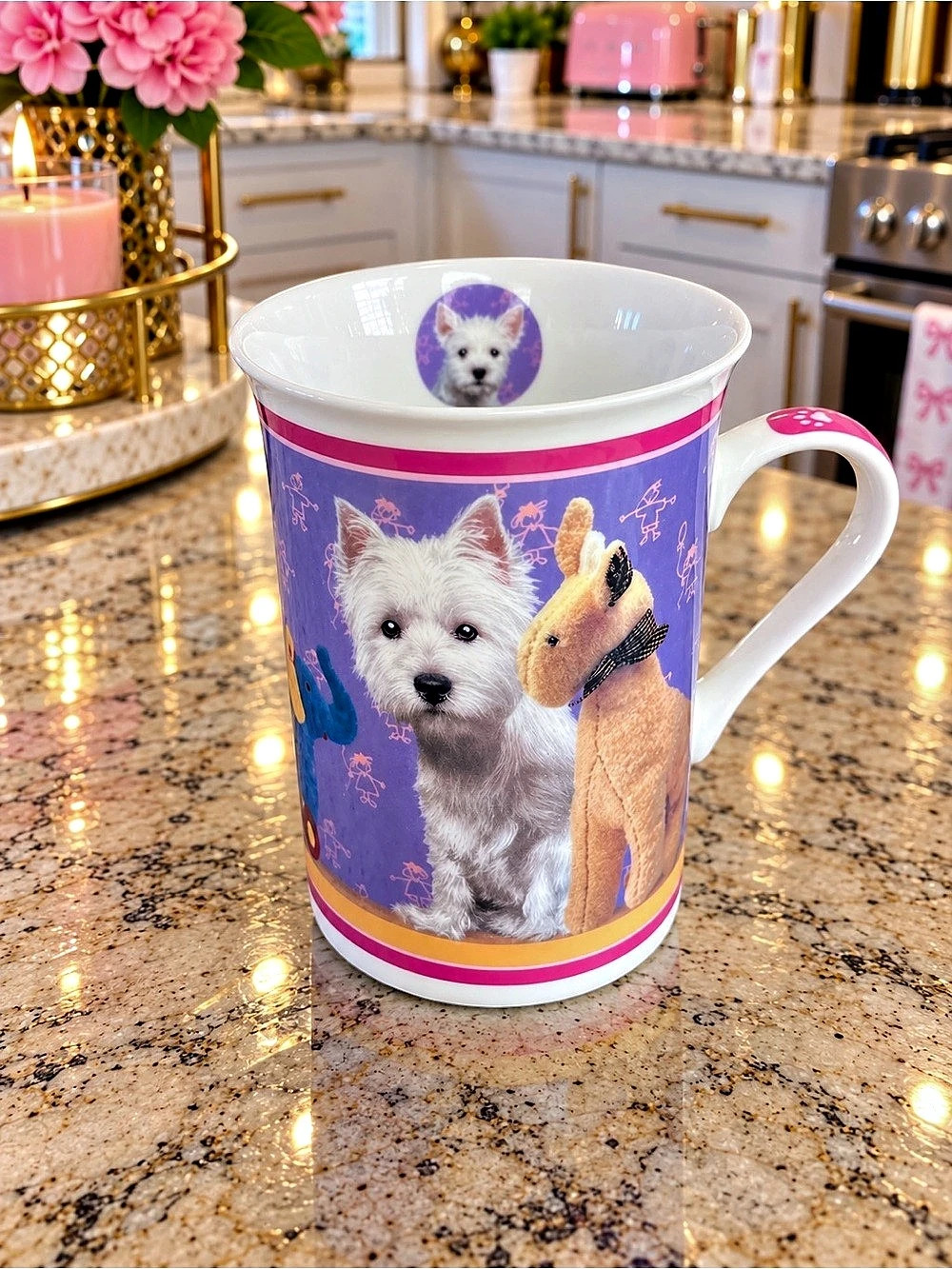 The Danbury Mint Play Time Wonderful Westies Porcelain Collector Mug Westies